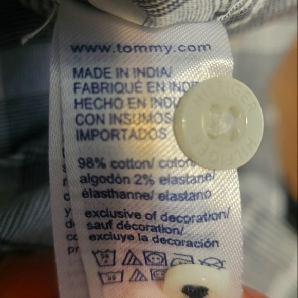 Tommy Hilfiger Slim Fit Stretch Men's Xl Striped Button-down Shirt B24 - Picture 7 of 8